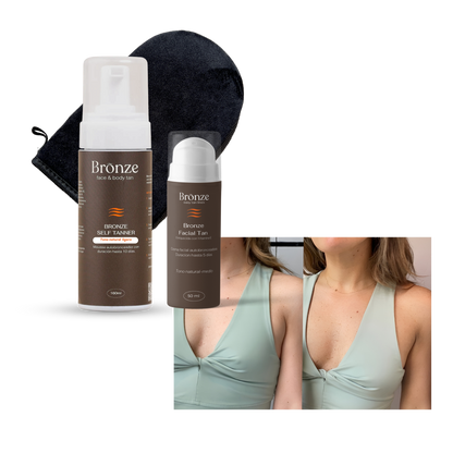 KIT 3  Autobronceador de cuerpo + Autobronceador de cara (INCLUYE GUANTE DE REGALO)