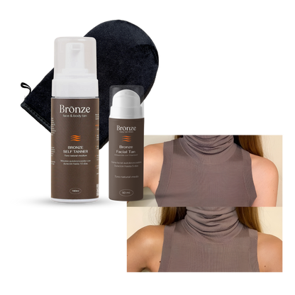 KIT 3  Autobronceador de cuerpo + Autobronceador de cara (INCLUYE GUANTE DE REGALO)